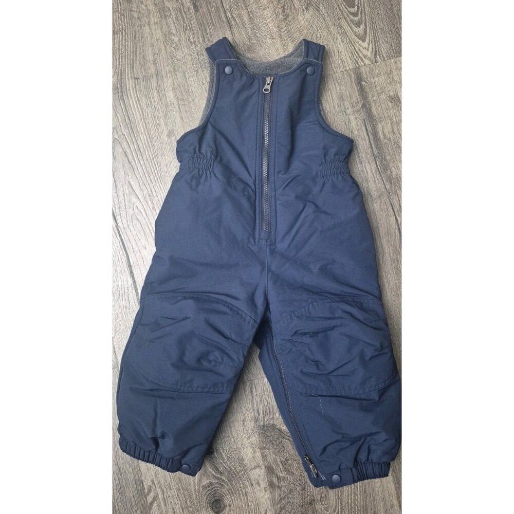 Lands' End Kid's Snow Bibs Size 12-18M Blue Boy's Girl's Unisex Winter Pants